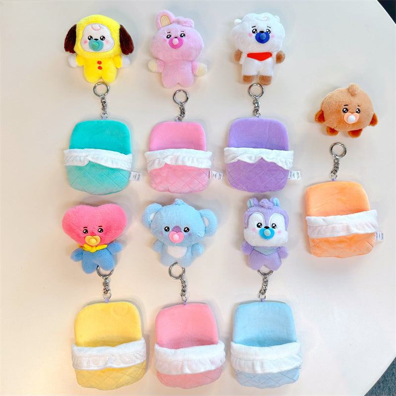 Cute Cartoon Sleeping Bag Plush Doll Pendant