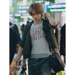 KYUNGMIN Same STILL LOVE Letter Short-sleeved T-shirt