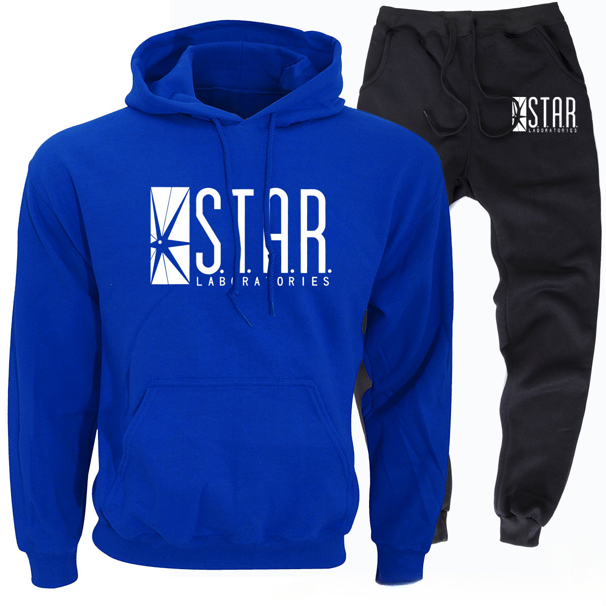 Casual Sports Star Laboratories Letter Print Hoodie and Pants Co-ords