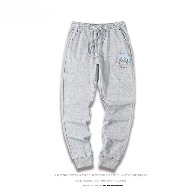 Casual Anime Logo Drawstring Sweatpants