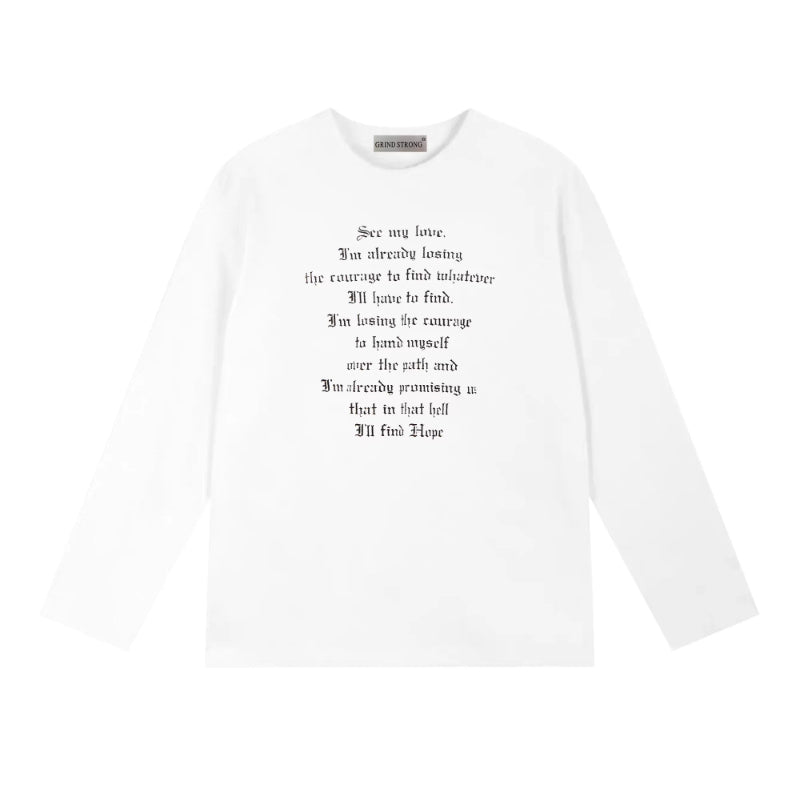 SHINYU Same Letter Long-sleeved T-shirt