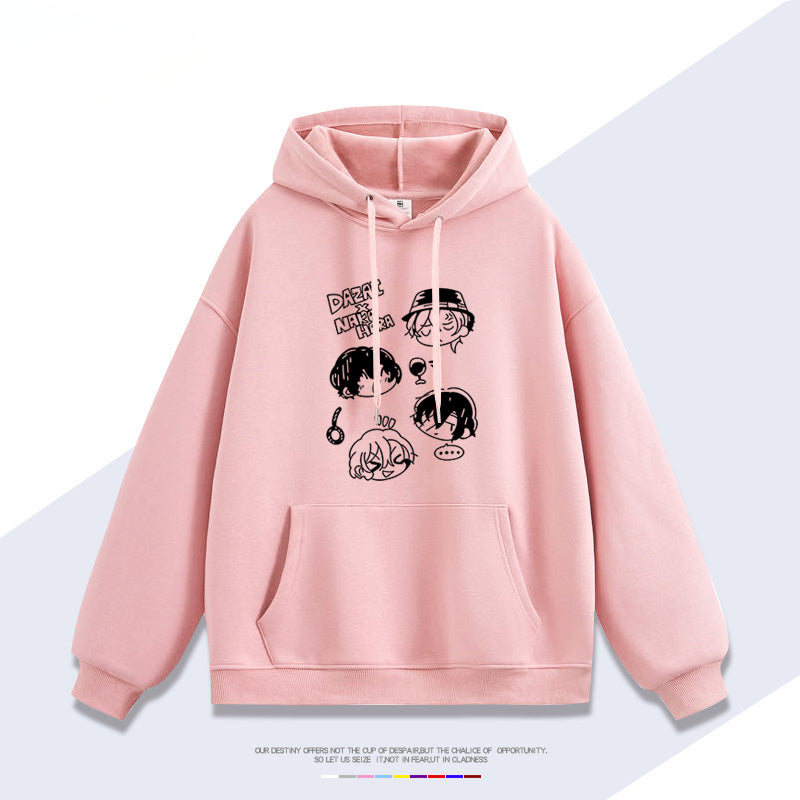 Dazai Anime Graphic Print Loose Hoodie
