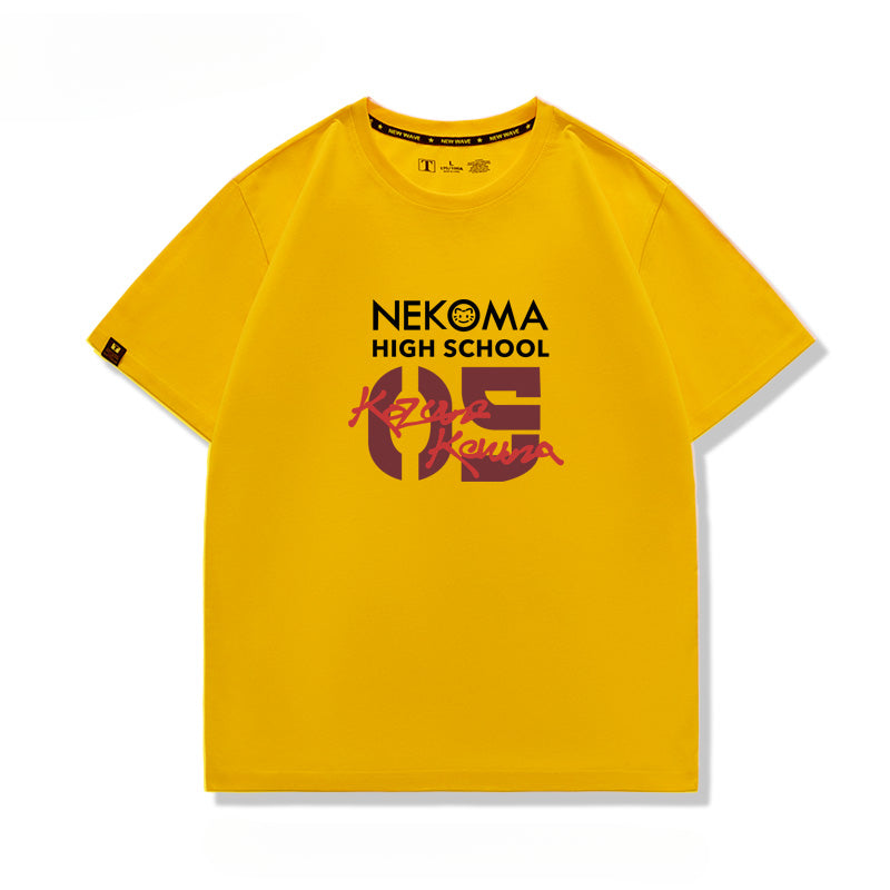 Unisex Nekoma High Short-sleeved Cotton T-shirt