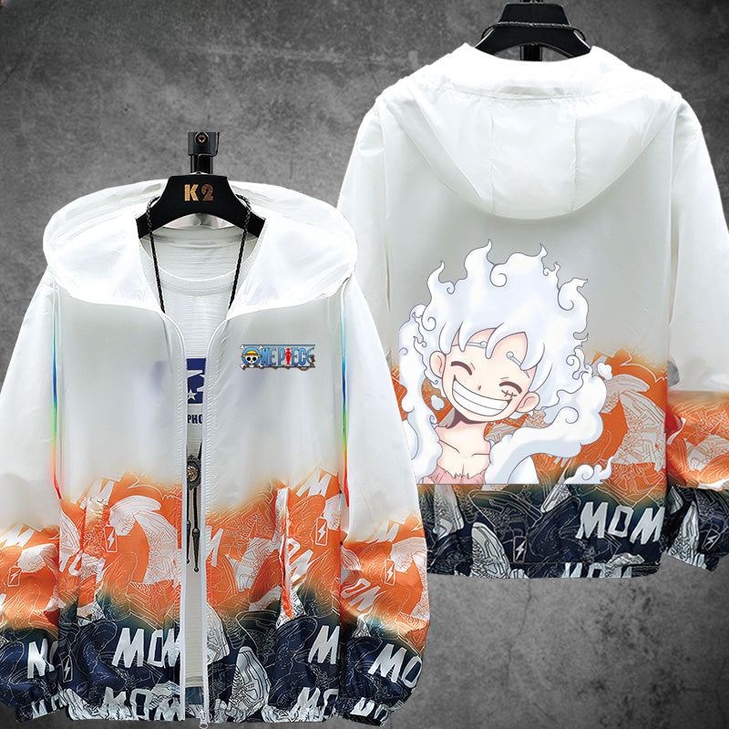 Unisex Luffy Zipper Sunscreen Thin Jacket