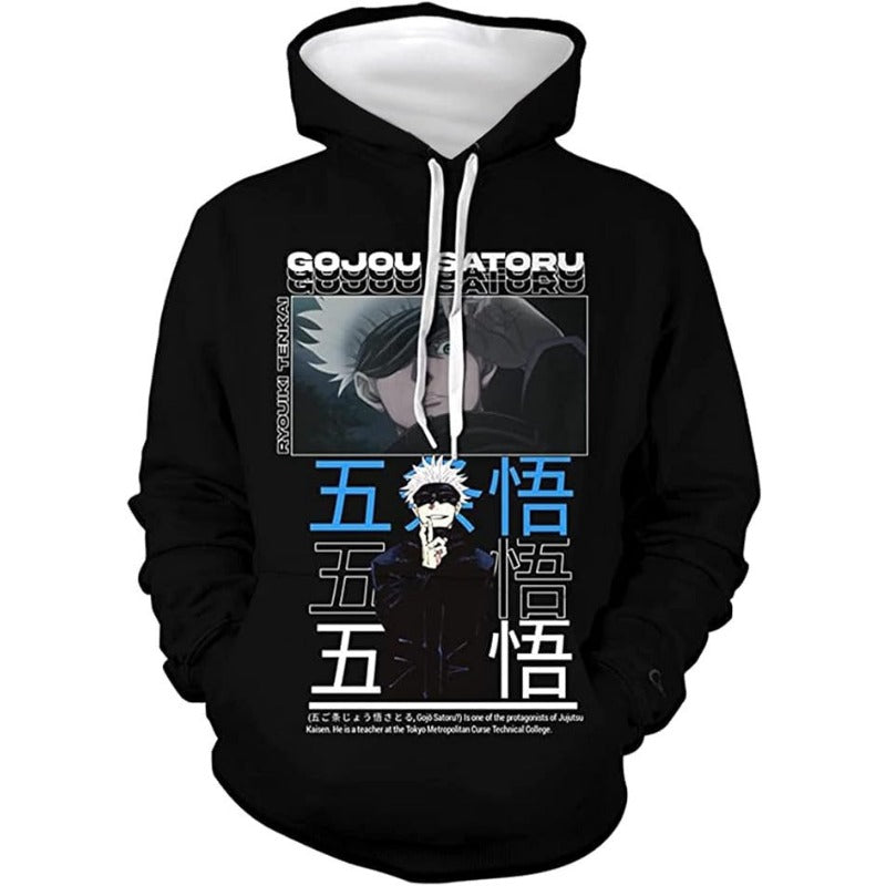 Men's Anime GOJO 3D Print Loose Hoodie