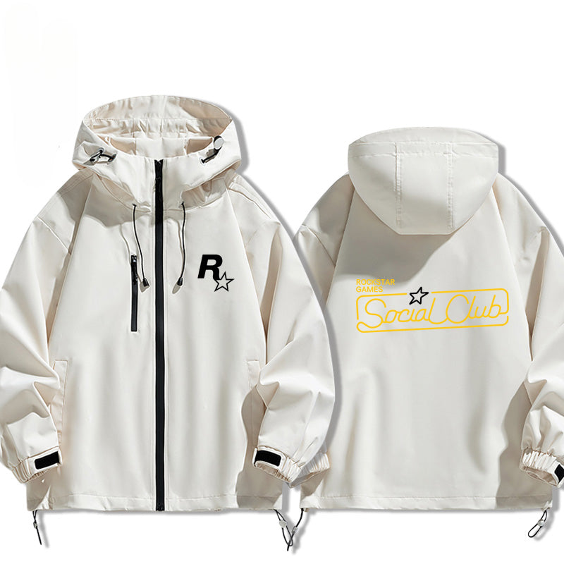 Game R Star Pattern Hooded Loose Jacket