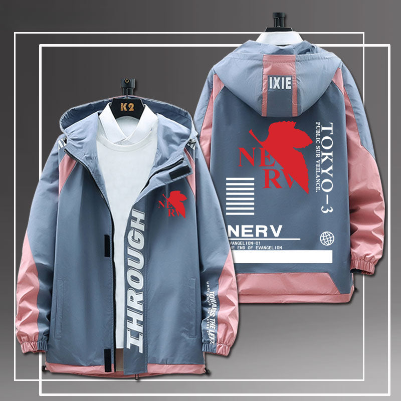 Men's Casual EVA NERV Anime Hooded Jacket