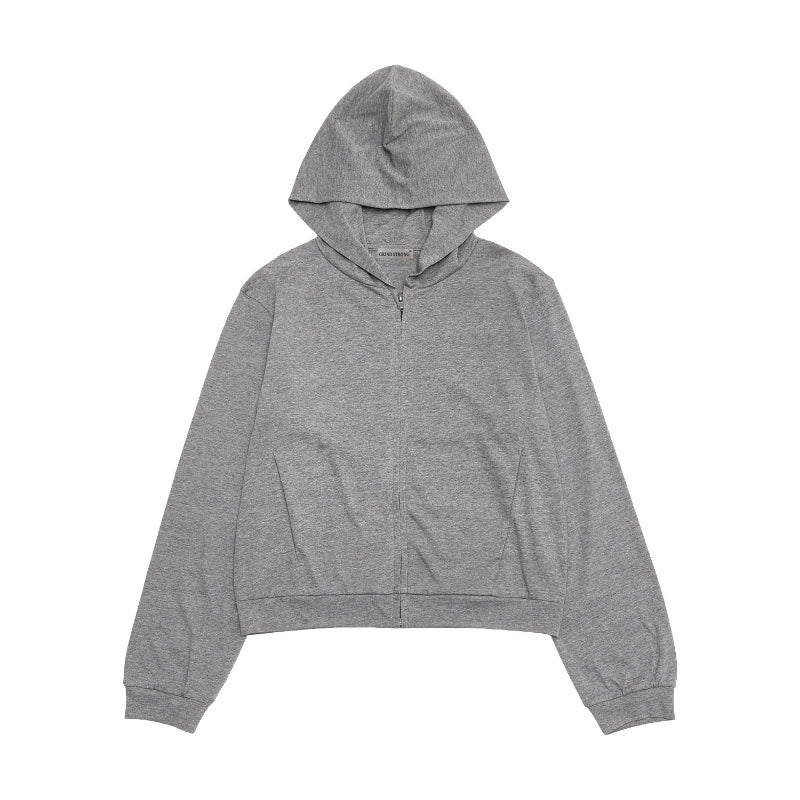 KEONHO Same Gray Plain Hooded Top
