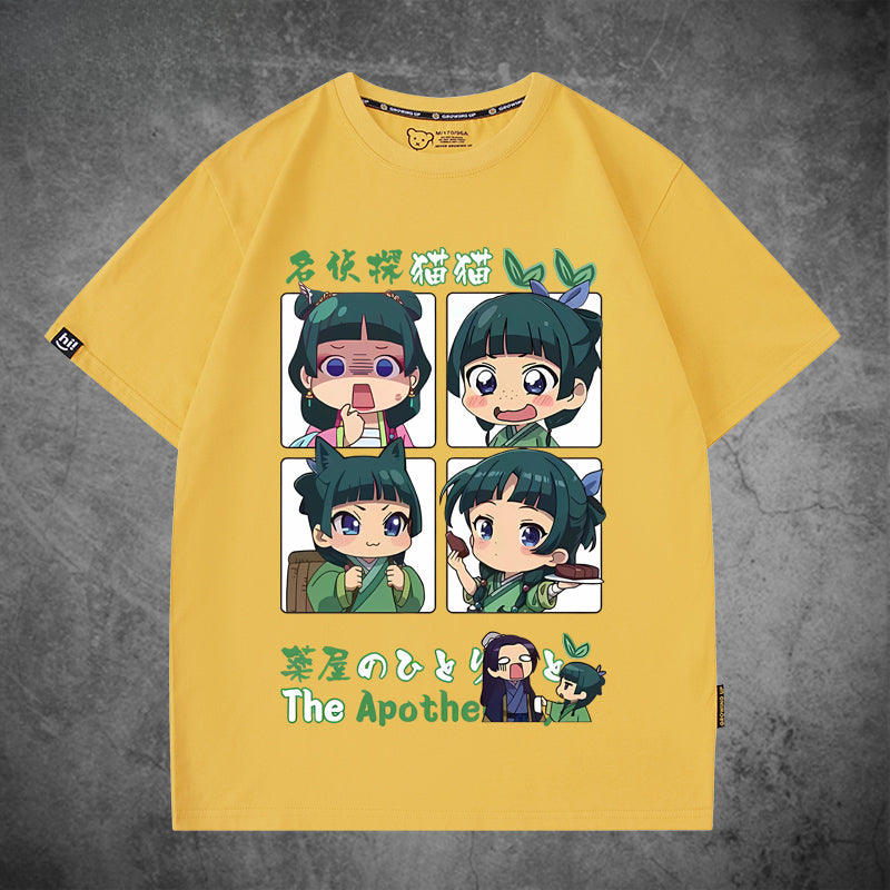 Girl's Anime Cotton Short-sleeved T-shirt