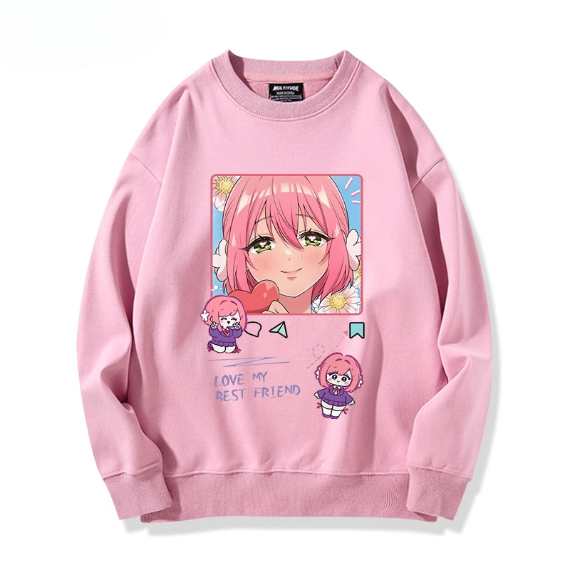 Cute Anime Printed Crew Neck Sweatshirt