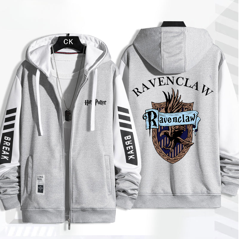 Casual Harry Hogwarts Print Zipper Jacket