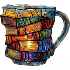 Painted Book Mug