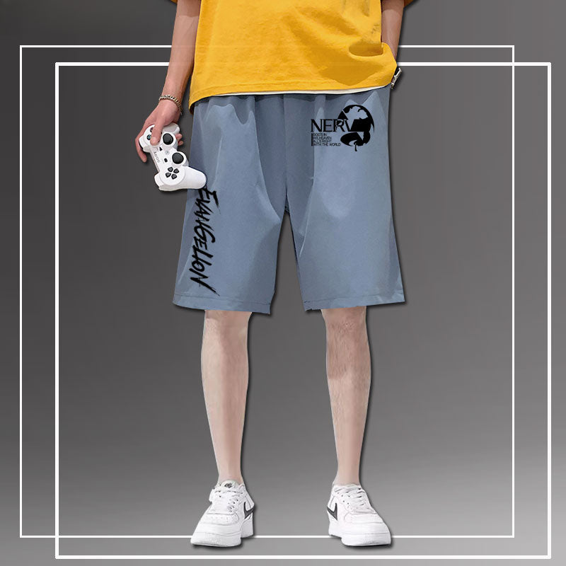 Men's Anime EVA Logo Loose Shorts