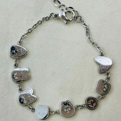 Cute Kpop Cartoon Stainless Steel Bracelet