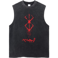 Men's Anime Print Cotton Sleeveless Vest