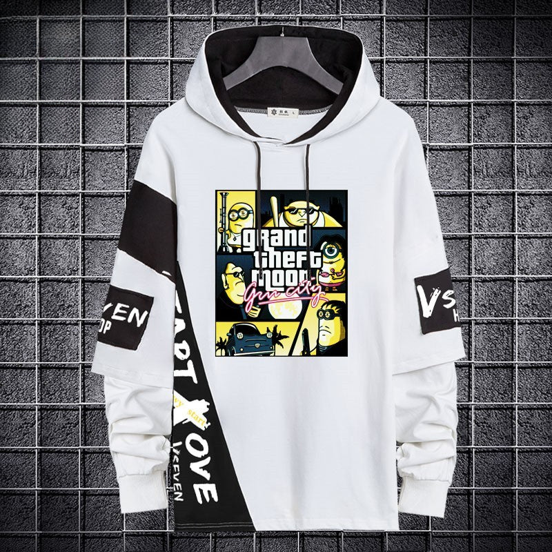 Men's Game Printed Casual Pullover Hoodie