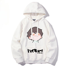 Cute Anime Pattern Printed Pullover Hoodie