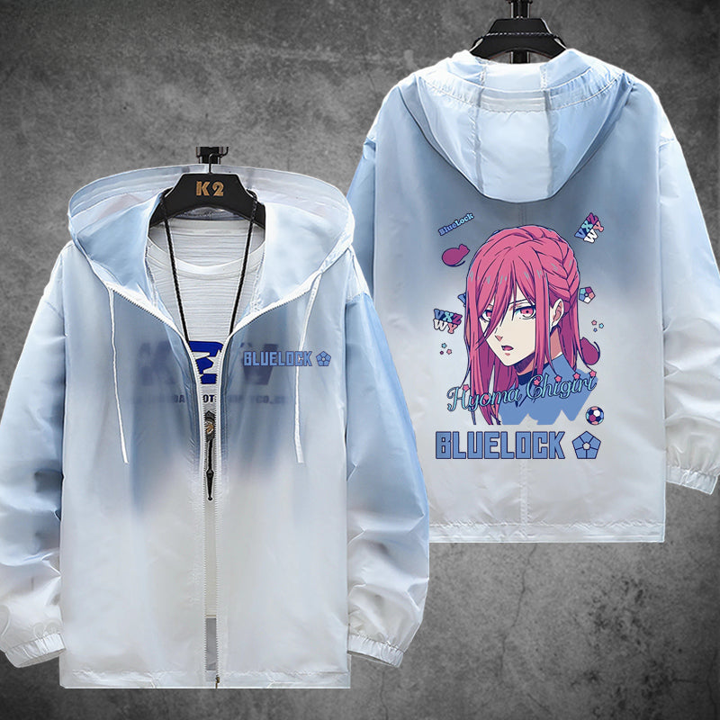 Unisex Anime Print Zipper Sunscreen Thin Jacket