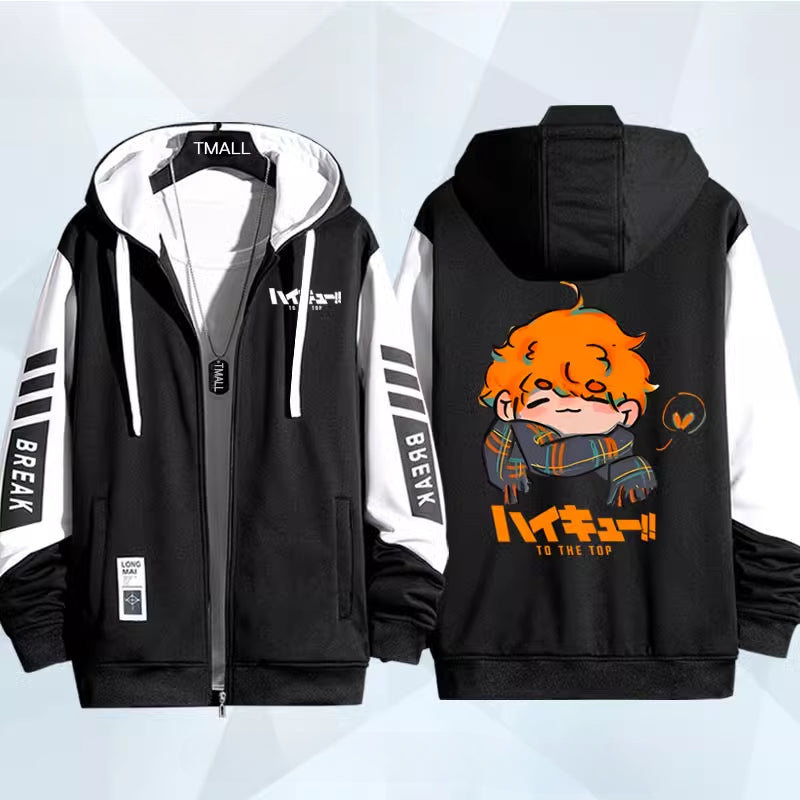 Unisex Hinata Anime Zipper Thin Coat