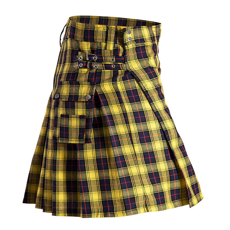 Scottish Style Unisex Traditional Plaid Short Skirt