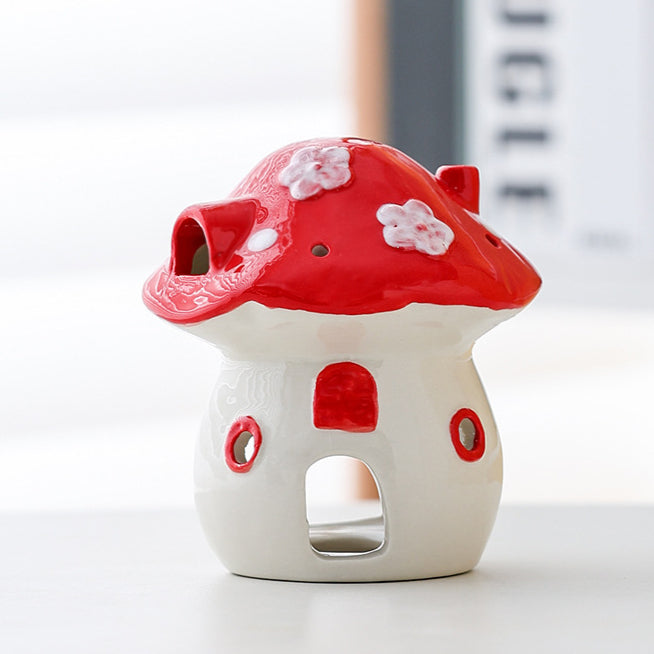Cartoon Mushroom Candle Holder Ornament