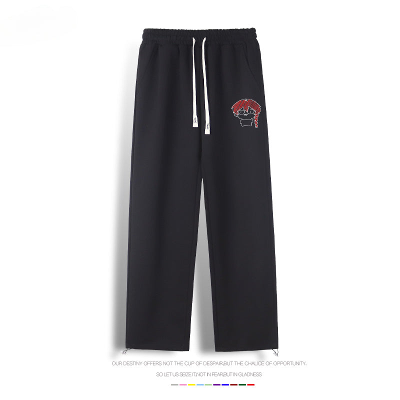 Casual Anime Logo Drawstring Sweatpants
