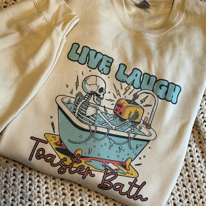 Toaster Bath Print Crewneck Sweatshirt