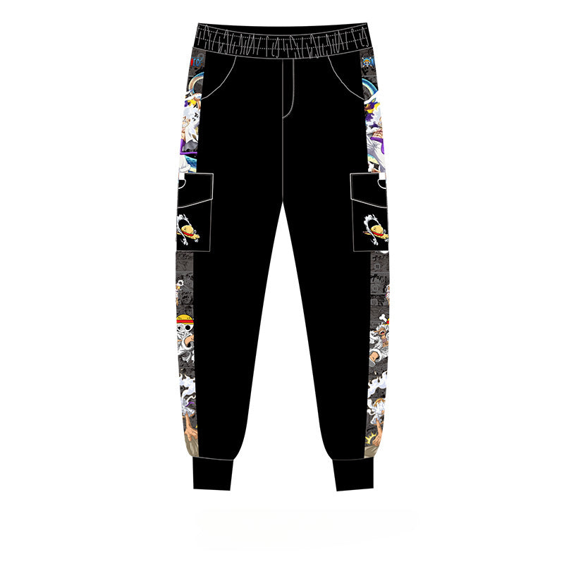 Cool Men's Logo Graphic Print Loose Pants