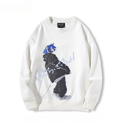 Casual Anime Graphic Crew Neck Sweatshirt