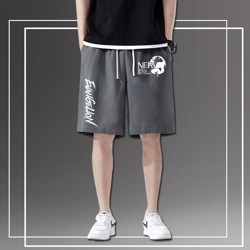 Men's Anime EVA Logo Loose Shorts