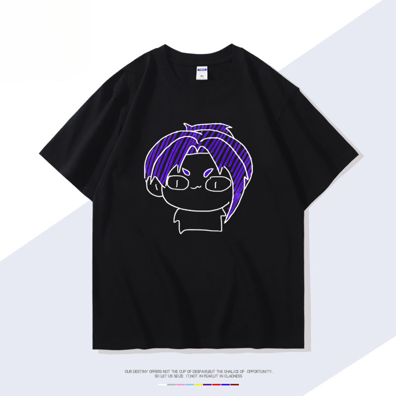 Men's Anime Short-sleeved Cotton T-shirt