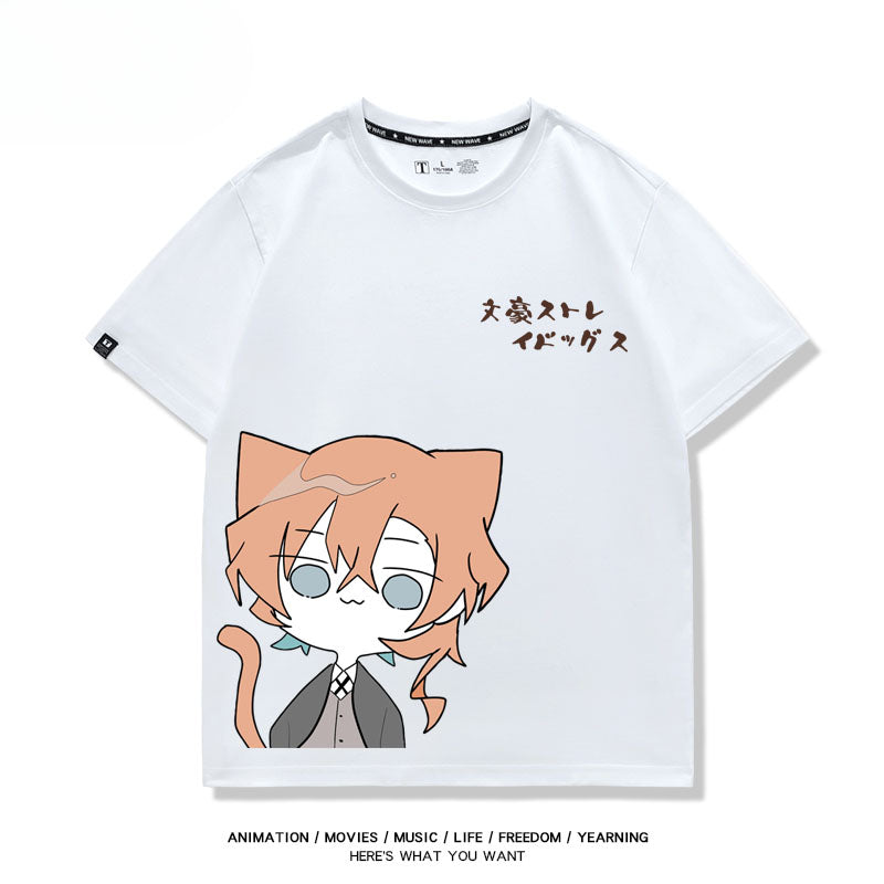 Unisex Anime Graphic Cotton Loose T-Shirt