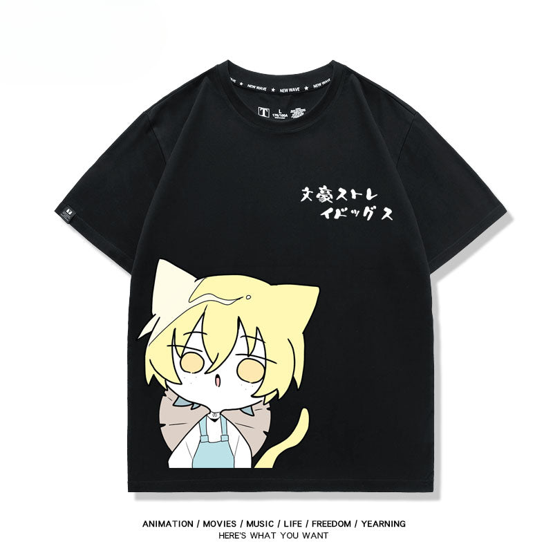 Unisex Anime Graphic Cotton Loose T-Shirt