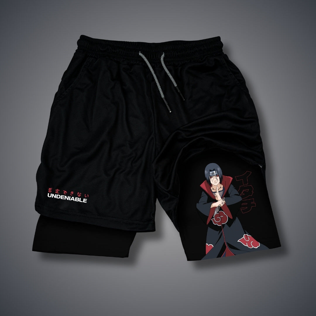 Casual Men's Anime Printed Double-layer Sports Shorts