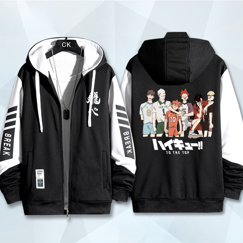 Unisex Anime Long-sleeved Zipper Coat