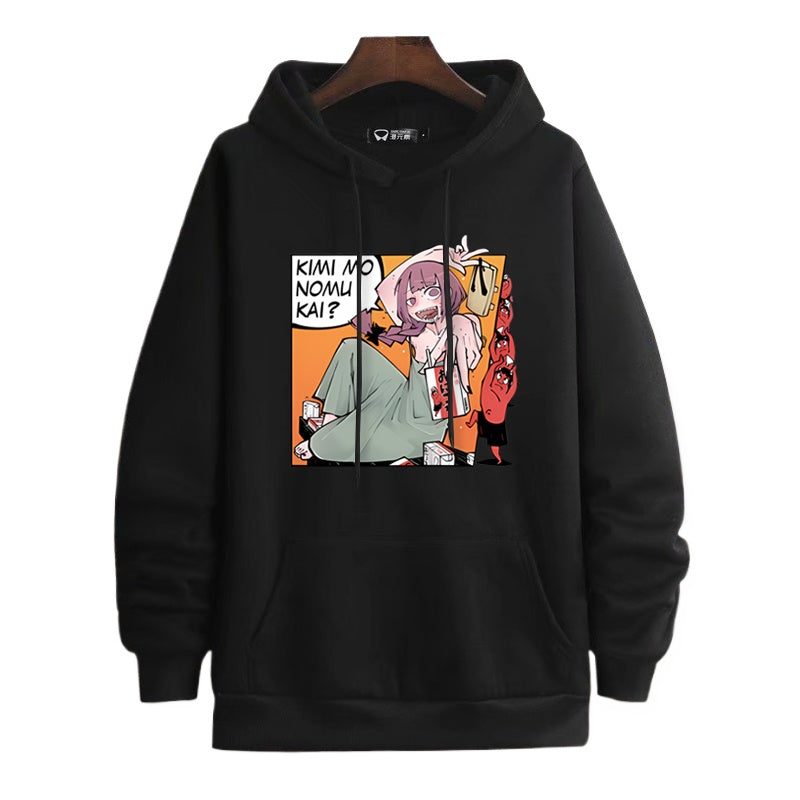Casual Anime Graphic Print Cos Hoodie