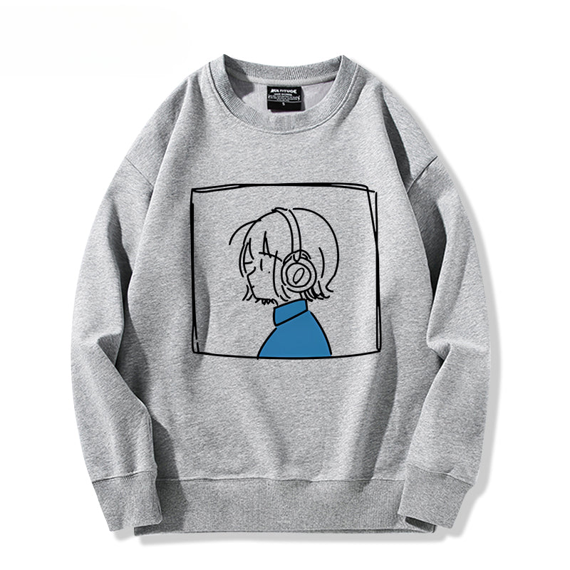 Girls' Anime Cos Loose Sweatshirt