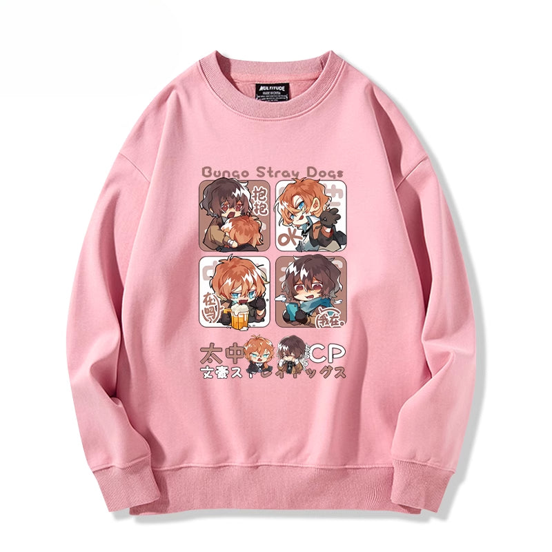 Casual Anime Dazai Graphic Loose Sweatshirt
