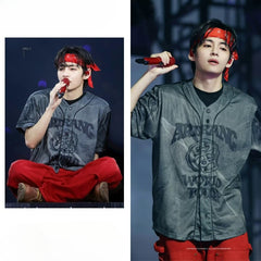BANGTAN Tour Short-sleeved Baseball Jersey Top