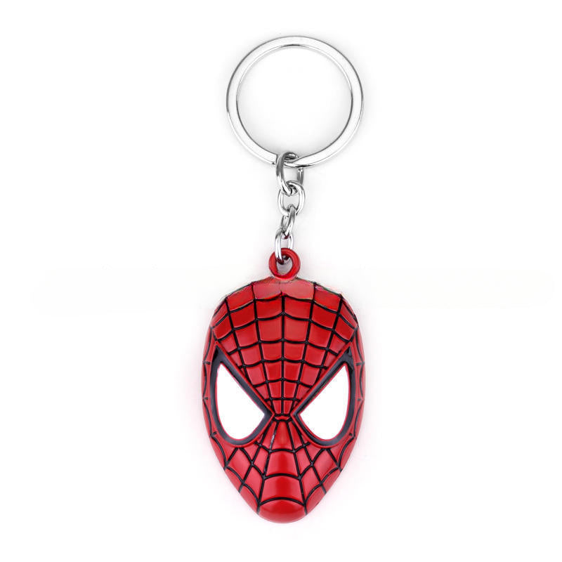 Spider Mask Logo Keychain Necklace