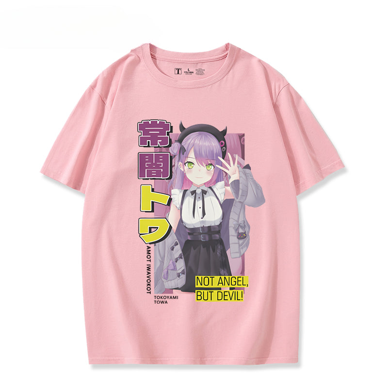 Girls' Vtuber Anime Cos Short-sleeved T-shirt