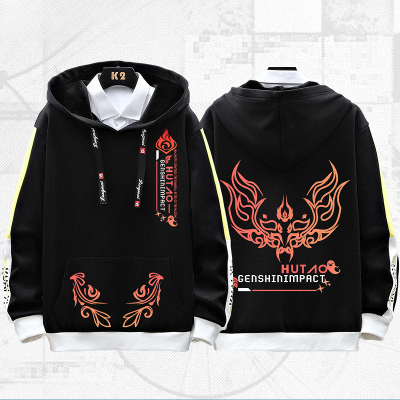Unisex Game Hutao Graphic Loose Hoodie