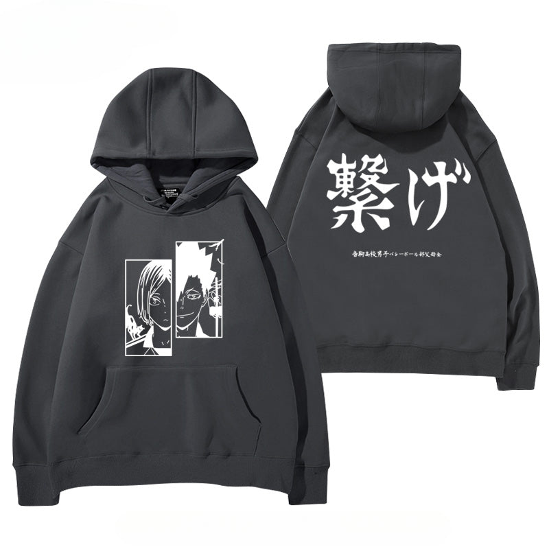 Unisex Anime Graphic Print Pullover Hoodie