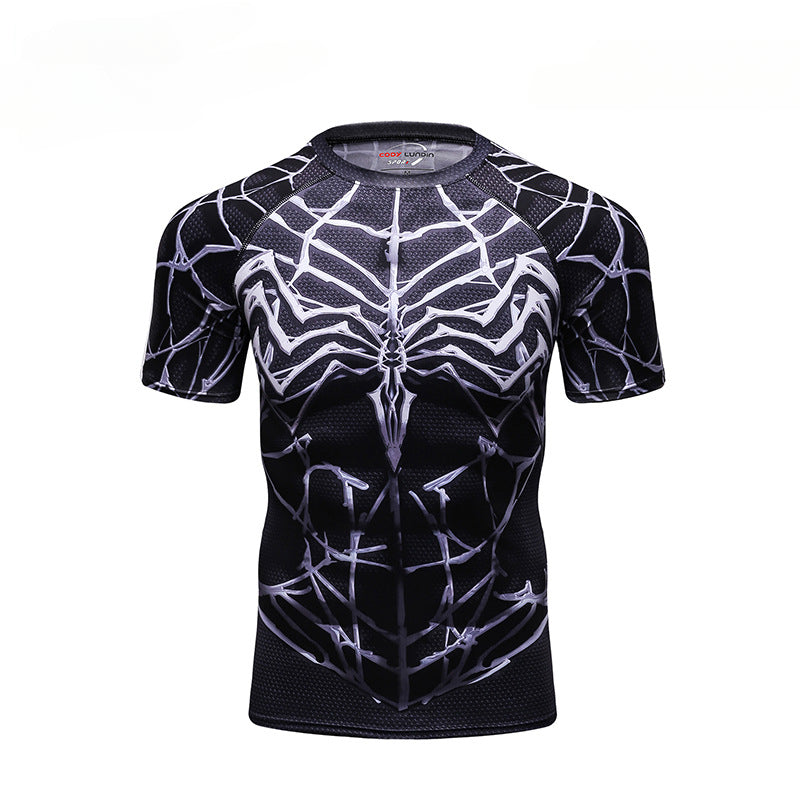 Cool Spider Fitness Training Elastic Slim Shirt