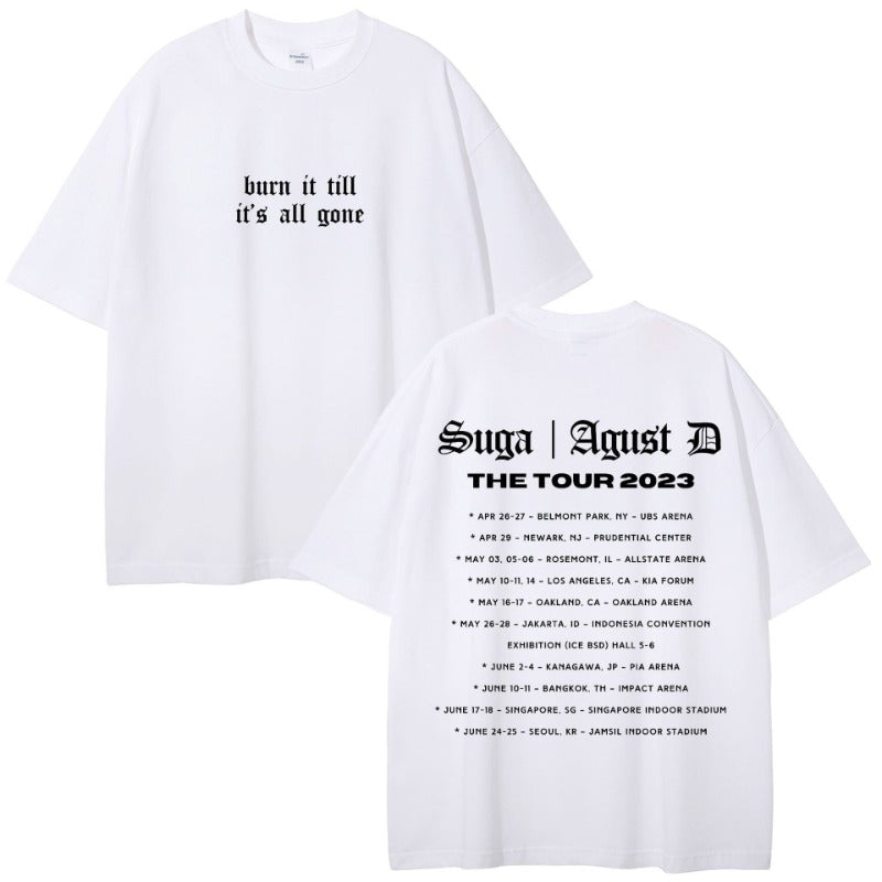 Unisex Casual SUGA Letter Print T-shirt