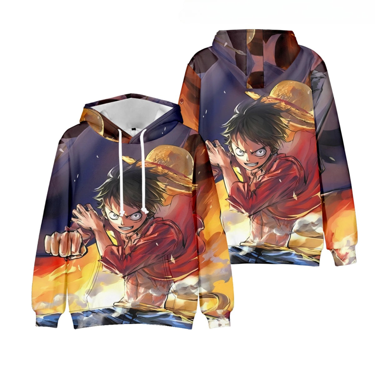 Trendy Anime 3d Print Loose Hoodie