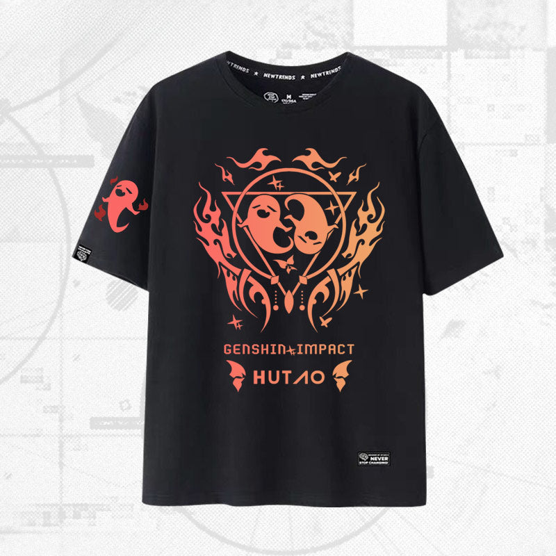 Unisex Game Hutao Casual Short-sleeved T-shirt