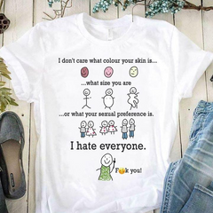 I Hate Everyone Graphic Printed Round Neck Casual T-shirt