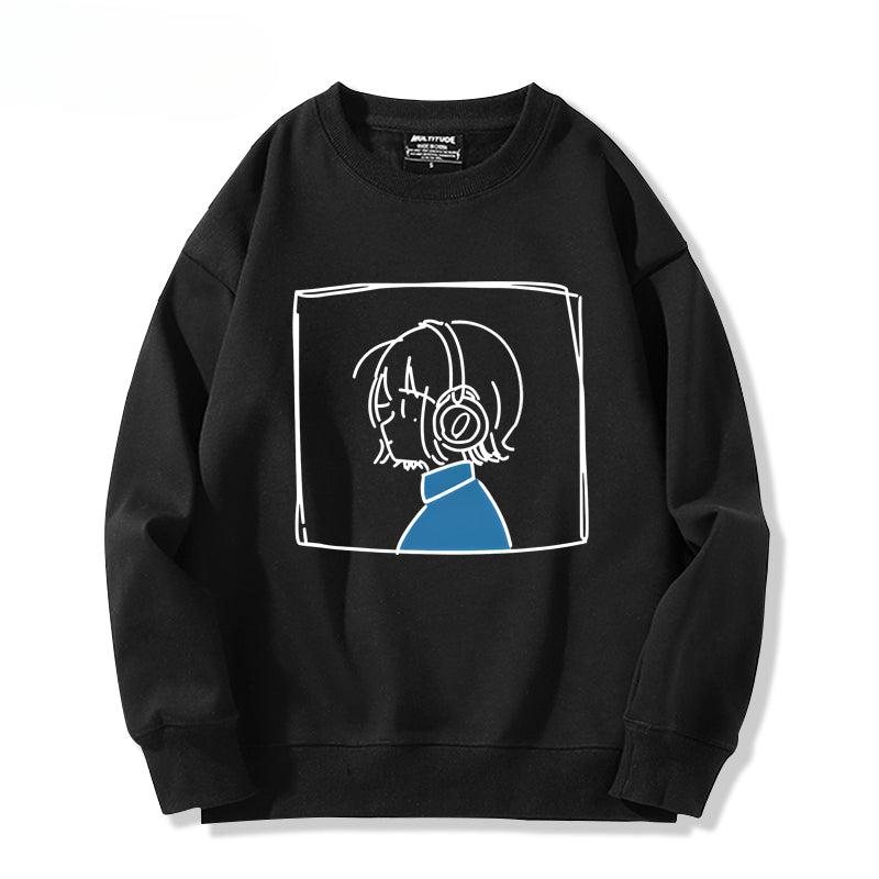 Girls' Anime Cos Loose Sweatshirt