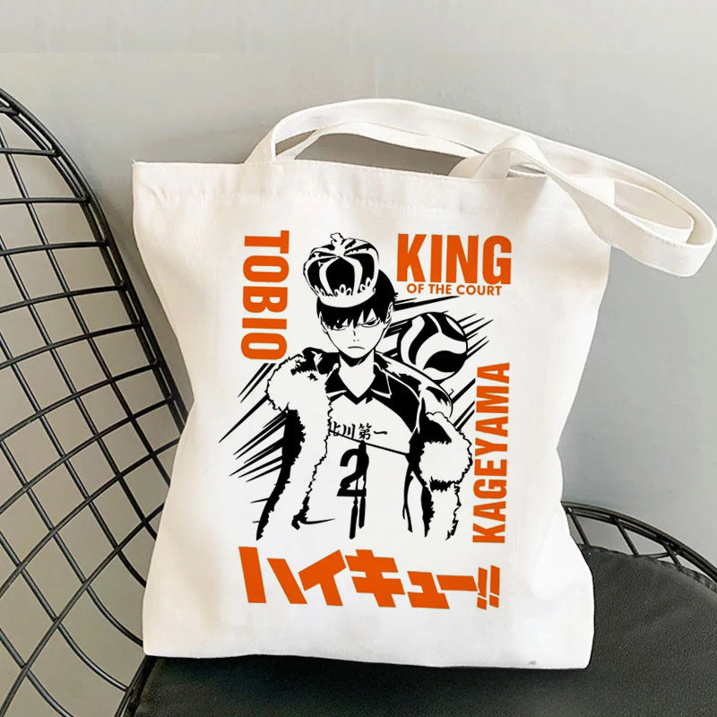 Trendy Anime Printed Canvas Shoulder Tote Bag